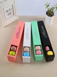 Caixas de bolo de caixa de macaron casas feitas de macaron caixas de chocolate biscuit box box de papel de varejo embalagem 2035353cm preto rosa verde5776186