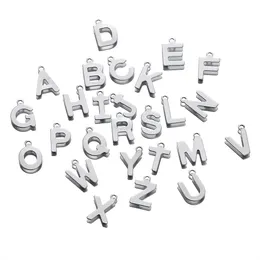 50pcs AZ 26 Litery Wisiorki ze stali nierdzewnej Urok Urok Alphabet Rzemiosła do majsterkowania bransoletki Kolejne biżuteria