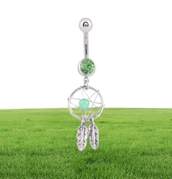 Mulheres Dream Catcher Belly Rings Punk Personalidade Dream Catcher Navel Dangle Dream Catcher Belly Blood Body Piercing Jóias5048699484902