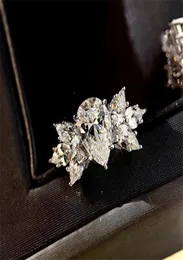 Ins spakrling handgjorda söta söta vigselring lyxiga smycken925 sterling silver vatten droppe 5a zirkon cz diamant gemstonens kvinnor 3678638