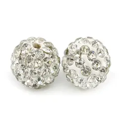 Ploymer Clay Shambhala Disco Ball Beads Half -Prilled 6 줄 리노 스톤 크리스탈 Shamballa 이어링을위한 100pcsbag4287692