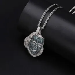 Colar pingente de avatar de Franklin Iced com 60 cm de corrente de corda micro pavimentos de zircônia cúbica diamantes simulados pinging8421643