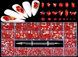 21 Grid Glass Rhinestone Diamond Stickers för naglar Konstdekorationer Fashion Diy Nail Rhinestones Manicure Accessories With Drill P1421452