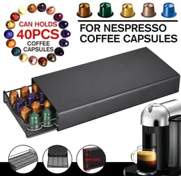 Nya 40Pods kaffekapsel Organisator förvaringsstativ Praktiska kaffehavar Kapslar Hållare Hyllor för Nespresso Coffee Capsule C19165133