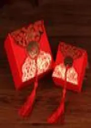 Cukierki do przechowywania pudełko na prezenty 50pclot czerwone materiały ślubne organizator Favors Paper Paper Organizator małych rzeczy do przechowywania pudełka Cand3776737