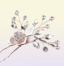 2018 Pink Flower Women Hair Comb 2pcs Hairpins Handmade Wedding Hair Accessories Crystal Bridal Hairpieces Jewelry JCH1935600454
