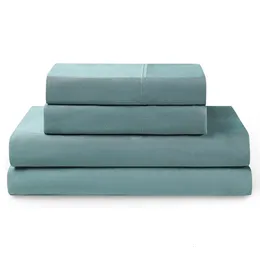 Conjunto de roupas de cama de resfriamento de bambu 100% conjuntos de cama de tecido de 600tc com lençóis planos equipados travesseiros de luxo Sury Wicking 240508