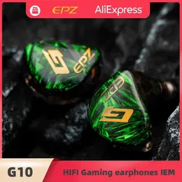 Cuffie EPZ G10 CAVO CUSCHICA HIFI HIFI da 10 mm Dynamic Drive IEM in EAR Monitor 0,78 Pinza per cavo staccabile a 2 pin Game Cavo Game J240508