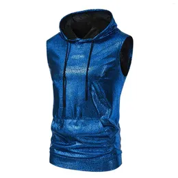 Mäns avslappnade skjortor Solid Color Sleeveless Hoodie Sports Vest Ropa Hombre Camisas de Chemise Homme Cosas Barata