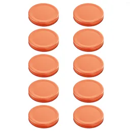 Storage Bottles 10pcs Tea Canning Lids Tinplate Caps Replacement Parts Reusable Home Sealing Kitchen Regular Mouth Mason Jar Leak Proof