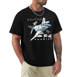 القمصان للرجال ماكدونالد دوغلاس F-4 Phantom Fighter T-Shirt Retro Summer Mens Topl2405