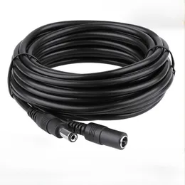 DC12V Power Extension Cable 2.1x5.5mm anslutning hane till kvinna för CCTV -säkerhetskamera svart färg 16,5 fot 5 m 10 m strömkabel