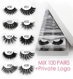 Whole 3d mink false eyelashes 20304050100 pairs fluffy wispy fake lashes natural long makeup eyelash extension in bulk214f5309583