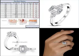 결혼 반지 결혼 반지 3 Karat Emerald Cut Three Stone S925 여성용 스털링 시어 보석 배달 2021 FFSHOP2001 DHX4932920