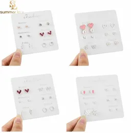 One Week Earrings Set Lovely Star Leaf Heart Stud Earrings For Women Girls 6 Pairsset Exquisite Daily Party Gift Jewelry7758669