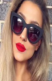 新しいファッション女性猫の目のサングラスマットブラックブランドデザイナー女性のためのサングラスガラスGoggles UV4001348496