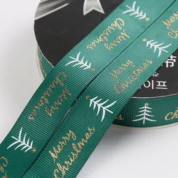 2024 Grosgrain Ribbon 50 Yards 25mm Christmas Print Gift Bows Bows Wedding Discorative Gift Fox Wrapping DIY Crafts Party Decoration