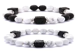 Lava Stein Würfel Perlen 8mm Howlite Bracelet Mann Modem Model Geschenk für Männer Knöchelperlen Armbänder Perlen Strands4280771