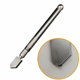 1pc 178mm Professional Oil Feed Glass Cutter Diamond Antislip Metal Handle Cutting Tools 5-12mm