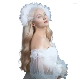 Cabeças de cabeceira véu de noiva cravo cravo de cabelo 3d Flor Bachelorette Party Head Lenff Bride Gift Chused Wedding White White