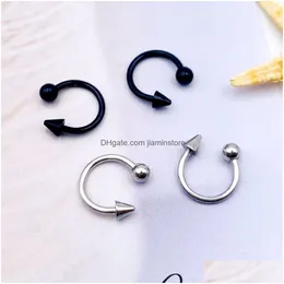 Nose Rings Studs Fashion Horseshoe Fake Ring C Clip Bcr Septum Lip Piercing Falso Hoop For Women Eyebrow Body Jewelry Drop Delivery Dhw1U