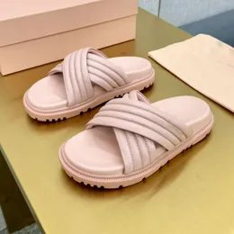 sandálias de grife chinelas femininas sandálias de moda rosa slides de casca de verão folhas frias de couro genuíno forro leve e confortável de alta qualidade