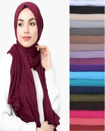 Jersey elicho maxi hijab shawl de shawl longo de xale moxi shawl de cabeça muçulmana embrulhar cores simples 80cm x 180cm5284407