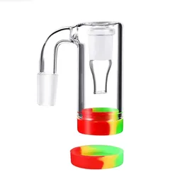Rökning Ash Catchers Glass Catcher Collector 14mm Man Foint With Silicone Container Jar för Bong Hookah Water Pipe Accessories