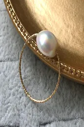 Naturalne barokowe pierścienie perłowe 14 -karne Złoto wypełnione kostką pierścionka Małżera Bague Femme ręcznie robiona minimalizm biżuteria boho pierścienie dla kobiet6915039