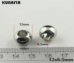 12mm diameter with 65mm hole smooth 316L stainless steel beads bracelet necklace accessories jewelry DIY parts 100pcs per lot ZSP5349538