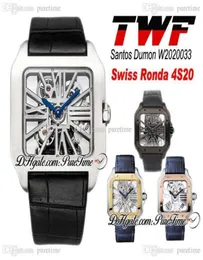 TWF Tom Holland Dumont Skeleton W2020033 Mens Watch Swiss Ronda 4S20 Quartz 아날로그 기계식 블루 가죽 스트랩 슈퍼 에디션 PTC4195592