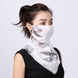 Spring and Summer Sunscreen Scarves Versatile Neck Mask for Women Breathable Face Mask Chiffon Thin Veil