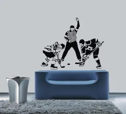 Nya tre ishockeybollspelare väggklistermärken sport vardagsrum väggmålning sport vinyl konst dekal avtagbar vägg klistermärke hem dekor de7106475