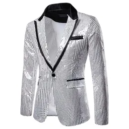 Gold Sliver Shiny Decorato Blazer Giacca per Men Night Club Abito di laurea Homme Costume Stage Wear Singer 240430