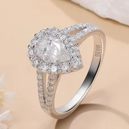 통과 된 테스터 D 컬러 Moissanite Ring Jewelry 925 Silver 1ct VVS 여자를위한 Moissanite 다이아몬드 반지 좋은 선물 크기 5-10