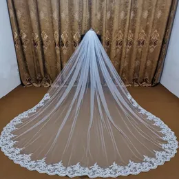 Veli da sposa Real POS 5M TULLE TULLE Cattedrale Long Wedding Bride Veil White Ivorio Metal Accessori Veu de Noiva 275W