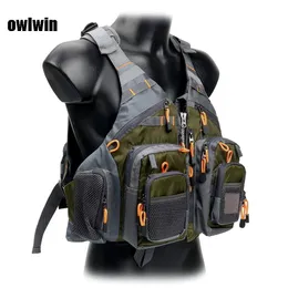 OWLWIN LIFEベストジャケット釣り屋外スポーツ空飛ぶ男性呼吸安全安全サバイバルユーティリティ240425