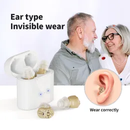 Monitora Mini Style Afisos Aparelhos auditivos Preços de som recarregável Máquina de ouvido invisível ouve ajuda para idosos