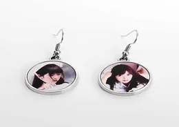 New Diy Custom Sublimation Blank Round Metal Po Earrings 10 pairlot Y10108158183