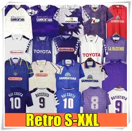 レトロクラシックフィオレンティーナサッカージャージースウェットシャツ1995 1996 1989 90 91 92 93 97 98 99 Dunga Batistua R.Baggioretro FiorentinaフットボールシャツChandal Futbol 1998 1999