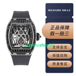 RM Luxury Watchs Mechanical Watch Mills RM1901 Natalie Portman Spider Tourbillon Global Limited Platinum Black Gemstone Mens Fashion Leisure Sports M ST93