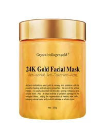 Grystal Collagen Gold Woman039S Maska twarzy twarzy 24K Złoty kolagen zrywanie maski twarzy twarz skóra nawilżająca 8729610