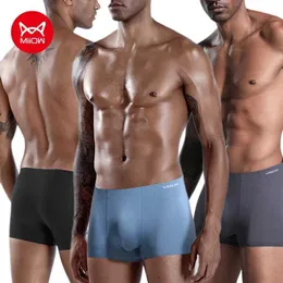 السراويل الداخلية Miiow 3pcs Sexy Men Boxers Shorts intlylear undlies sechfless modal trunks man intrants poxer cueca panties plus size laysed y240507