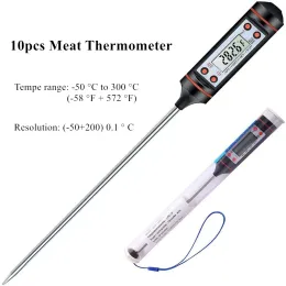 Gauges 10pcs/Lot Digital Meat Thermometer Kitchen BBQ Food Thermometer Meat Cake Candy Fry Grill Dining Household Cooking Thermometer