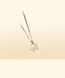 10pcs Love Sign Sign Hand Gestes colar Pingente eu te amo colar de idioma de sinais de colar de rocha ASL Rock Jewelry252d20454499