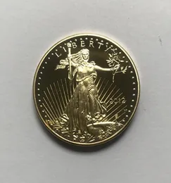 10 PCs Non -Magnet DOM Eagle 2012 Abzeichen Gold plattiert 326 mm Gedenkfeiern amerikanische Statue Liberty Drop Akzeptable CO9507844