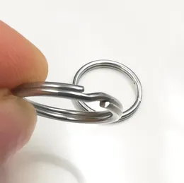 В Bulk 50pcslot Key Ring 304 Круглый плоский бифуркированный кольцо из нержавеющей стали.