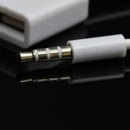2024 Ny datakabel 3,5 mm hane till USB Kvinnlig konverteringskabel aux bil mp3 ljudadapterkabel U Disk Clip Line 15mm längd Vit för USB