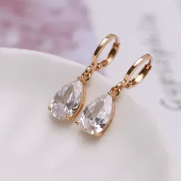 Dangle Earrings MxGxFam Drop Water For Women Gold Color 18 K CZ Europe Fashion Classic Style