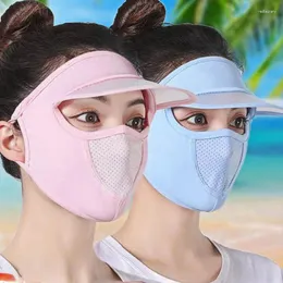 Cappelli larghi Donne Donne sottili Silk traspirante per la crema solare Long Mask Full Full Face Mask Summer UV Cycling Outdoor Beach Sun Cappello da sole